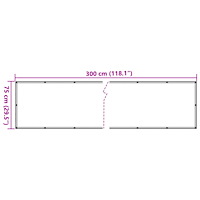 vidaXL Insynsskydd för balkong grå 300x75 cm PVC