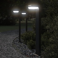 vidaXL Utomhusgolvlampor 3st svart 80 cm gjuten aluminium