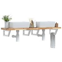 vidaXL Väggmonterad handfatshylla stål och massivt akaciaträ