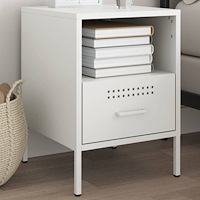 vidaXL Sängskåp vit 36x39x50,5 cm stål