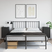 vidaXL Sängbord 2 st svart 36x39x68 cm stål