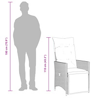 vidaXL Caféset med dynor 9 delar konstrotting brun