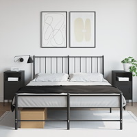 vidaXL Sängbord 2 st svart 36x39x68 cm stål