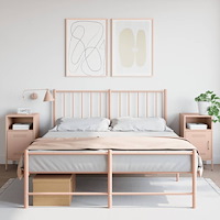 vidaXL Sängbord 2 st rosa 36x39x68 cm stål