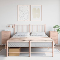 vidaXL Sängbord 2 st rosa 36x39x68 cm stål