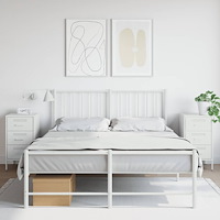 vidaXL Sängbord 2 st vit 36x39x68 cm stål