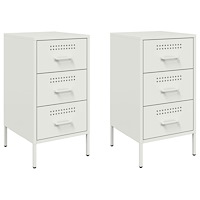 vidaXL Sängbord 2 st vit 36x39x68 cm stål