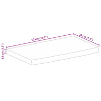 vidaXL Bordsskiva 50x20x3,8 cm levande kant massivt mangoträ