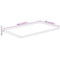 vidaXL Bordsskiva 100x60x3,8 cm levande kant massivt grovt mangoträ