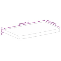 vidaXL Bordsskiva 50x40x2,5 cm levande kant massivt mangoträ
