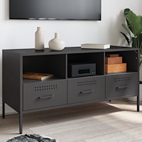 vidaXL TV-skåp svart 100,5x39x50,5 cm stål