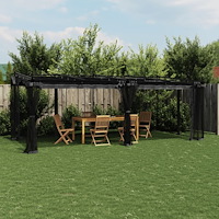 vidaXL Paviljong med nätväggar antracit 6x3 m stål
