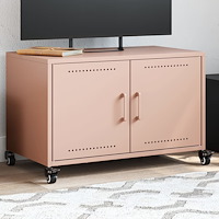 vidaXL Tv-bänk rosa 68x39x43,5 cm stål