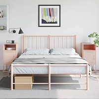 vidaXL Sängbord 2 st rosa 36x39x78 cm stål