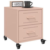 vidaXL Sängbord 2 st rosa 36x39x43,5 cm stål