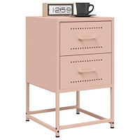 vidaXL Sängbord 2 st rosa 36x39x60,5 cm stål
