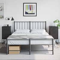 vidaXL Sängbord 2 st svart 36x39x78 cm stål