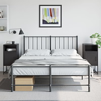 vidaXL Sängbord 2 st svart 36x39x78 cm stål