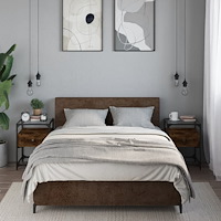 vidaXL Sängbord 2 st rökfärgad ek 40x40x55 cm konstruerat trä