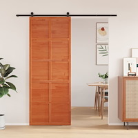 vidaXL Ladugårdsdörr vaxbrun 80x208 cm massiv furu