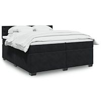 vidaXL Ramsäng med madrass svart 200x200 cm sammet