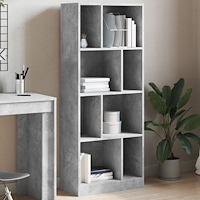vidaXL Bokhylla betonggrå 57x28,5x141 cm konstruerat trä
