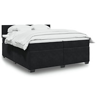 vidaXL Ramsäng med madrass svart 200x200 cm sammet