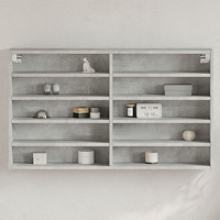 vidaXL Vitrinskåp betonggrå 100x15x58 cm konstruerat trä