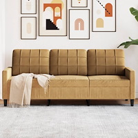 vidaXL 3-sitssoffa brun 180 cm sammet