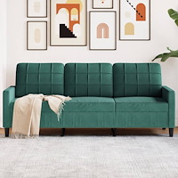 vidaXL 3-sitssoffa mörkgrön 180 cm sammet