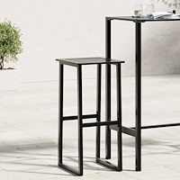 vidaXL Barstolar 2 st svart 38x38x80 cm pulverlackerat stål
