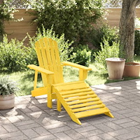 vidaXL Adirondackstol med fotstöd massivt granträ gul