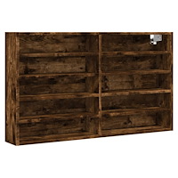 vidaXL Vitrinskåp rökfärgad ek 100x15x58 cm konstruerat trä