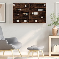 vidaXL Vitrinskåp rökfärgad ek 100x15x58 cm konstruerat trä