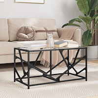 vidaXL Soffbord med transparent glasskiva 78,5x40x41 cm stål