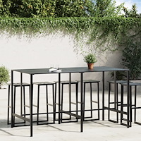 vidaXL Barbord svart 200x100x110 cm pulverlackerat stål