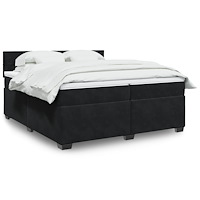 vidaXL Ramsäng med madrass svart 200x200 cm sammet