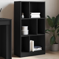 vidaXL Bokhylla svart 57x28,5x107,5 cm konstruerat trä