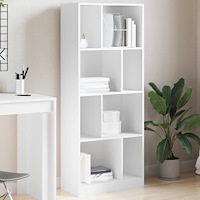 vidaXL Bokhylla vit 57x28,5x141 cm konstruerat trä