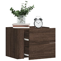 vidaXL Väggmonterade sängbord 2 st brun ek 45x30x35 cm