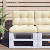 vidaXL Palldyna gräddvit 60x40x12 cm tyg