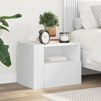 vidaXL Väggmonterat sängbord vit 45x30x35 cm