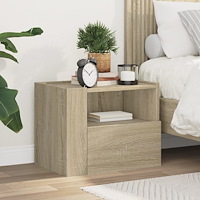 vidaXL Väggmonterat sängbord sonoma-ek 45x30x35 cm