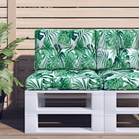 vidaXL Palldynor 2 st bladmönster tyg