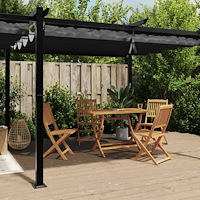 vidaXL Paviljong med infällbart tak antracit 3x6 m aluminium