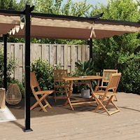 vidaXL Paviljong med infällbart tak taupe 3x6 m aluminium