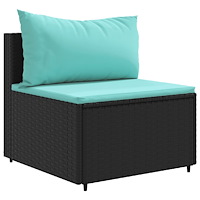 vidaXL Loungegrupp med dynor 5 delar konstrotting svart