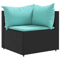 vidaXL Loungegrupp med dynor 5 delar konstrotting svart