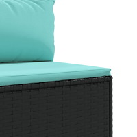 vidaXL Loungegrupp med dynor 5 delar konstrotting svart