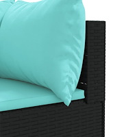 vidaXL Loungegrupp med dynor 5 delar konstrotting svart